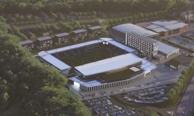 To go with story by Laura Devlin. Dundee FC stadium planning explainer  Picture shows; How the new Dundee FC stadium could look . N/A. Supplied by Holmes Miller Date; Unknown