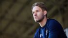 St Johnstone defender, Daniels Balodis, during a pre-match photocall.