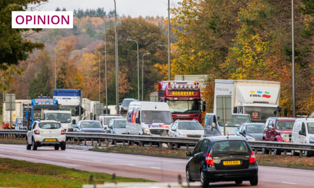 Traffic on the Kingsway. Image: Steve MacDougall/DC Thomson