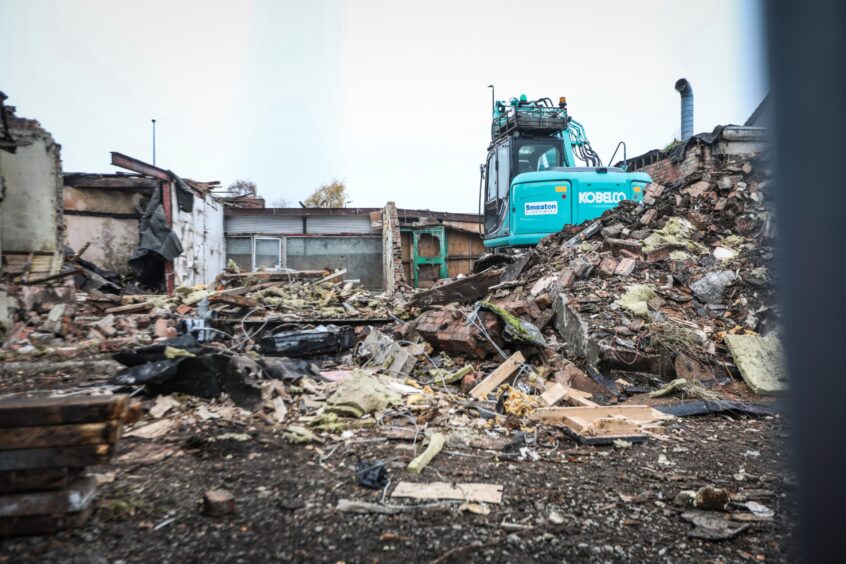 The row of shops were demolished in September