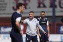Tony Docherty takes a training session at Dens Park on Thursday. Image: David Young