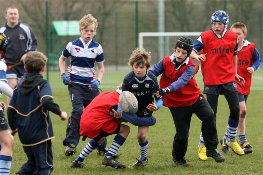 Action from one of the kids' rugby matches