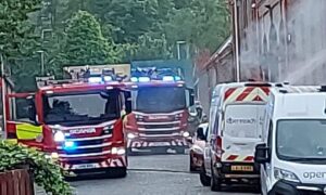 Firefighters tackled blaze at the former Caldrum Works in St Salvador Street, Hilltown, Dundee.