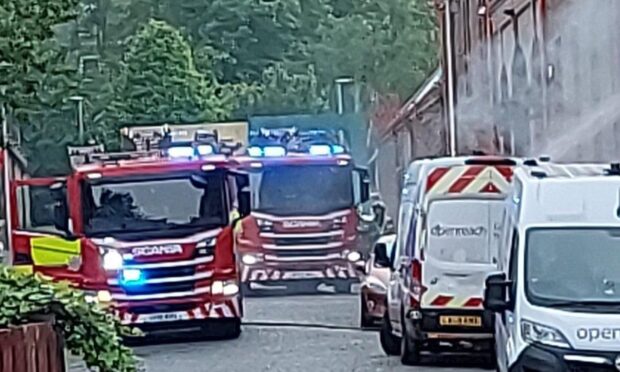 Firefighters tackled blaze at the former Caldrum Works in St Salvador Street, Hilltown, Dundee.