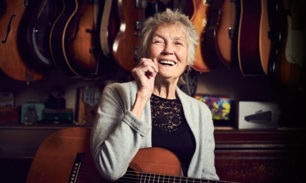 CANNOT BE USED BY ANY UK GUITAR MAGAZINES WITHOUT PRIOR PERMISSION FROM GUITARIST MAGAZINE. EDITORIAL USE ONLY.  NO COMMERCIAL REPRODUCTION WITHOUT PERMISSION OF FUTURE PUBLISHING LTD.
Mandatory Credit: Photo by Joby Sessions/Future/Shutterstock (10677813a)
Portrait of American folk musician Peggy Seeger, photographed in New Malden, England
Peggy Seeger Portrait Shoot, UK - 28 Nov 2018