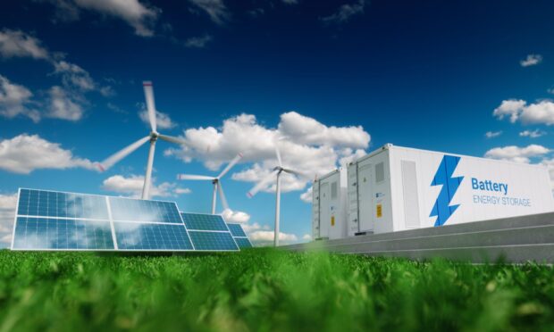 The Glenskinno scheme would combine solar, wind and battery storage. Image: Shutterstock