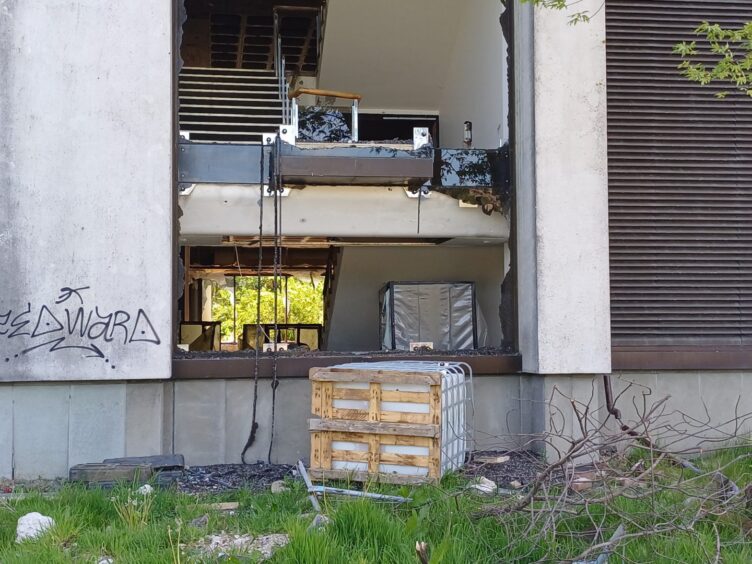 Graffiti and damaged walls