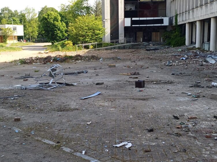 The campus area is full of hazards