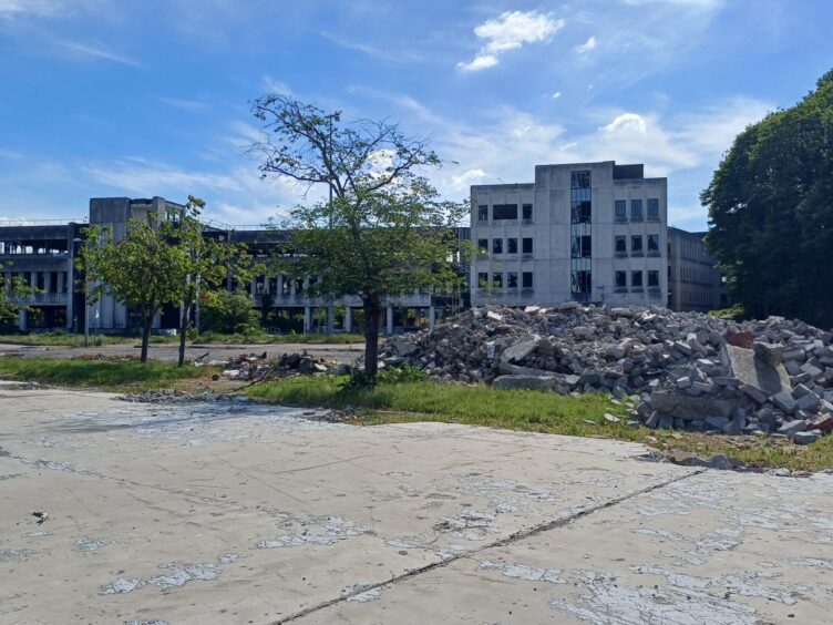 A large pile of rubble 