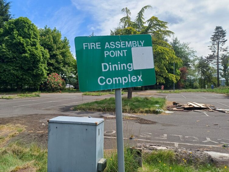 A fire assembly point sign