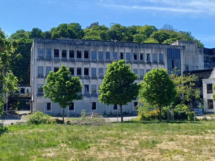 The degrading buildings at the site
