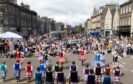 Highland dancers in the sunshine at a packed Montrose Music Festival. Image: Paul Reid