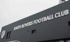 The main stand at Raith Rovers' Stark's Park.