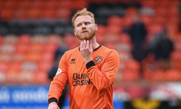 Dundee United's Jort van der Sande in action for the Tangerines