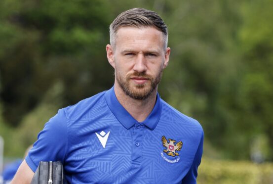 Barry Douglas arrives at McDiarmid Park before a game.