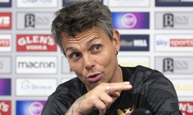 Simo Valakari at a St Johnstone press conference.