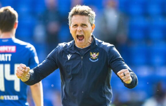 Simo Valakari celebrates at full-time.