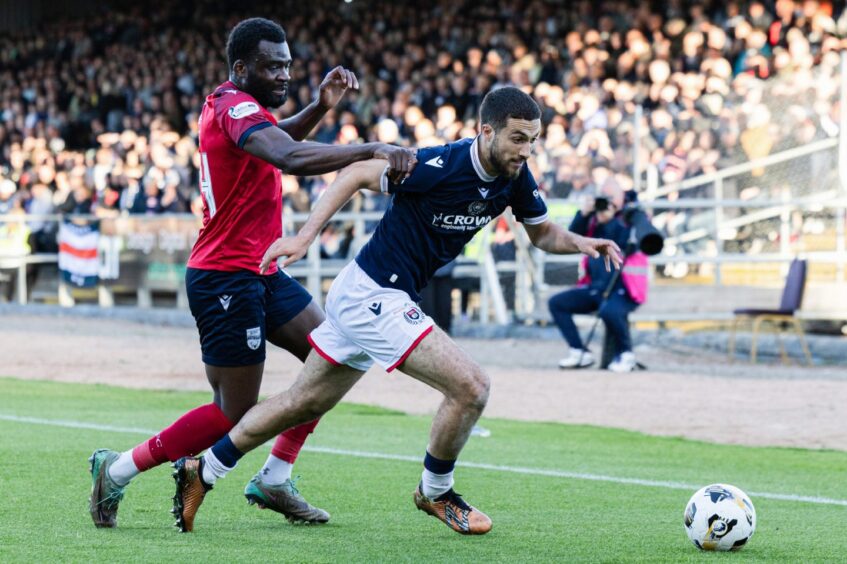 Dundee had to be on their toes defensively in the first half. Image: Ross Parker/SNS