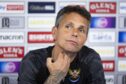 Simo Valakari at a St Johnstone press conference.