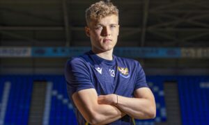 St Johnstone midfielder Sven Sprangler with his arms crossed during a photocall.