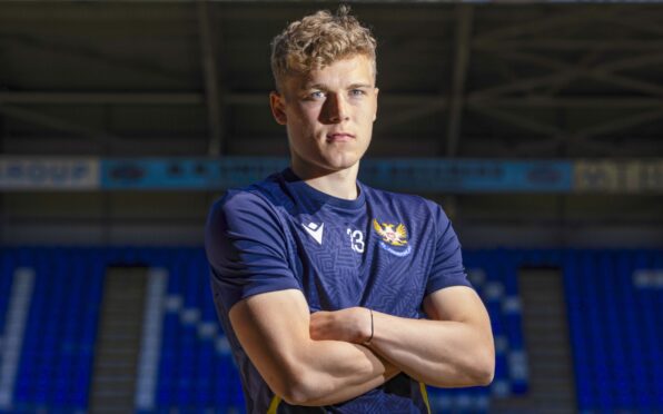 St Johnstone midfielder Sven Sprangler with his arms crossed during a photocall.