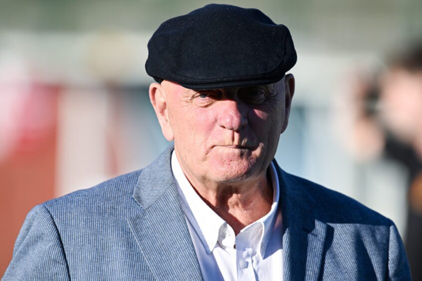 East Fife manager Dick Campbell in his famous 'bunnet'.