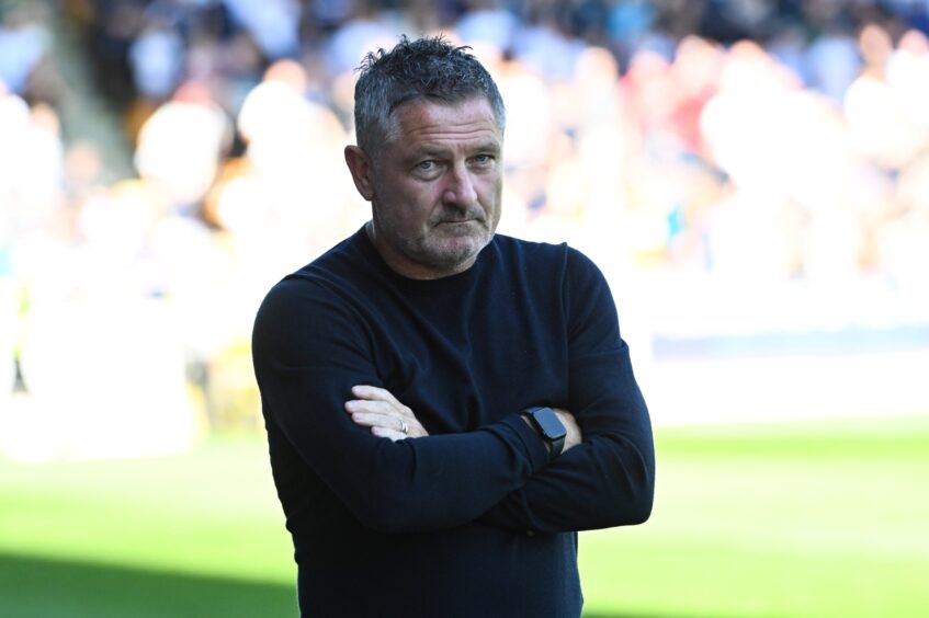Dundee boss Tony Docherty at McDiarmid Park. Image: Paul Devlin/SNS