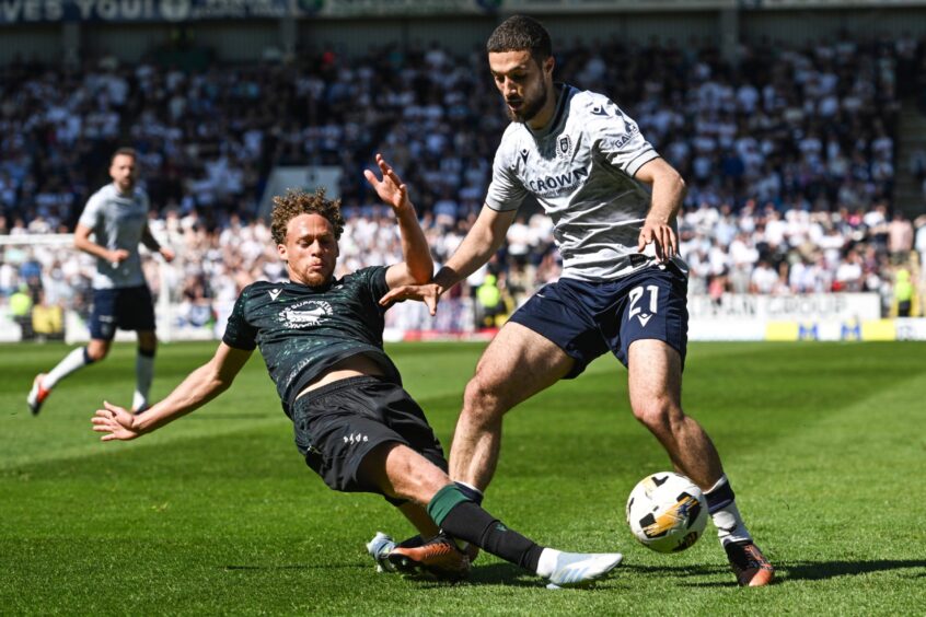 Ziyad Larkeche has enjoyed a fine season on loan at Dundee. Image: Paul Devlin/SNS