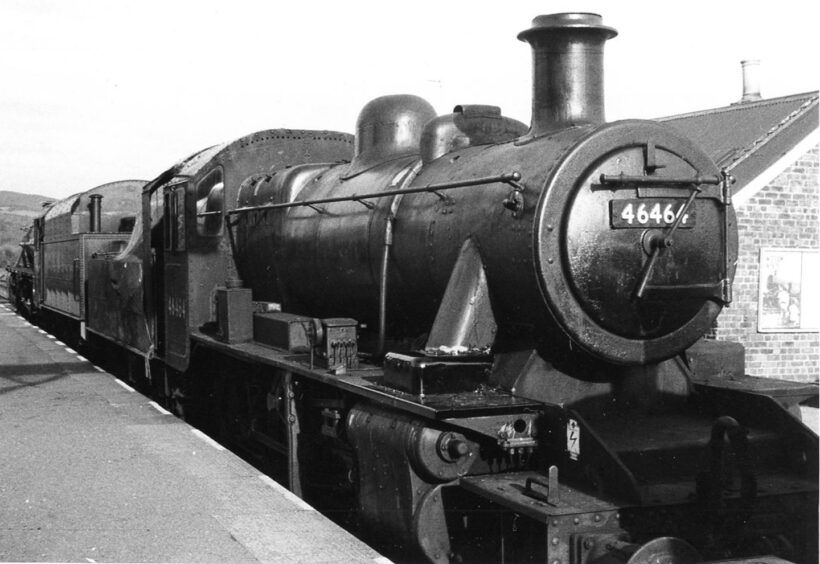 Carmyllie Pilot at the Strathspey Railway in 1975.