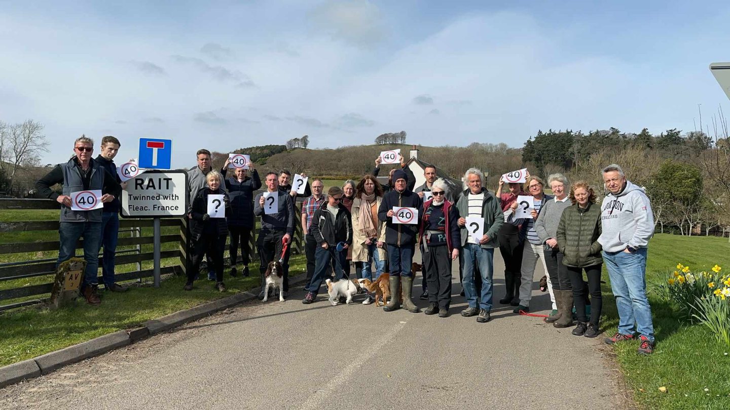 Rait residents campaigning.