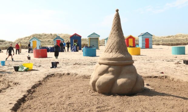 The show sees competitors race to create hige sand sculptures. Image: Norma Lyall