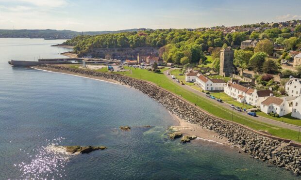 An aerial view of Dysart, near Kirkcaldy.