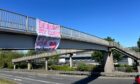 The sign is on the bridge over the Kingsway, near Old Glamis Road. Image: Ellidh Aitken/DC Thomson