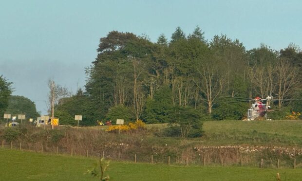 Helicopter called to Lundie Crags