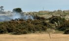 The gorse fire at Montrose seafront. Image: Ben MacDonald DC/Thomson