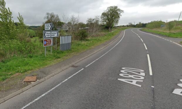 Crash happened on the A820 between Dunblane and Doune.