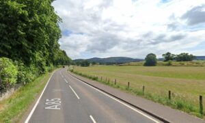 The A85 road near Comrie.
