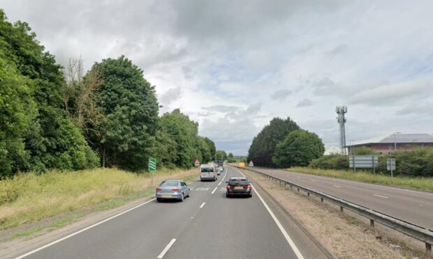 The A9 approach to Inveralmond in Perth.