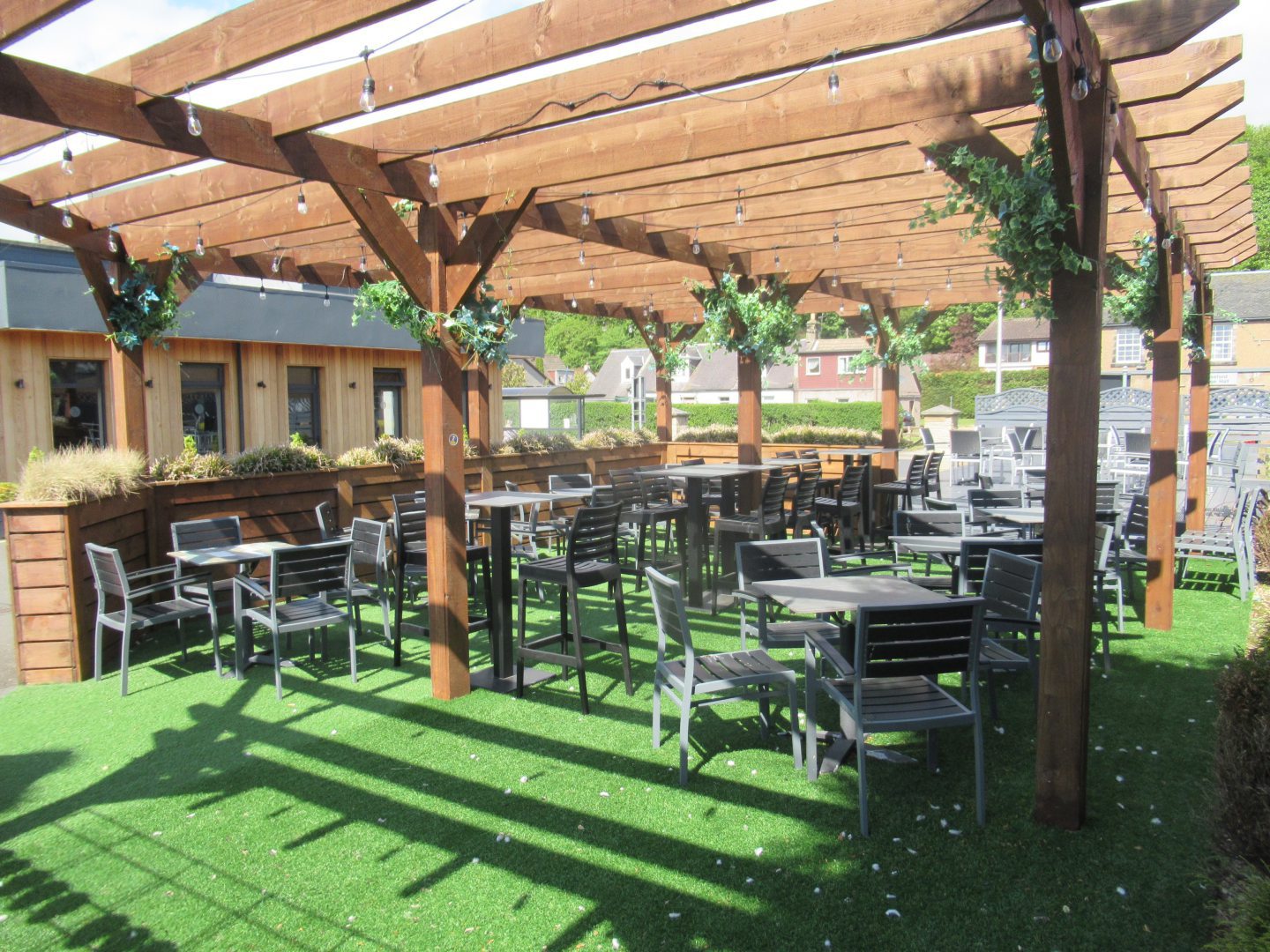 A well-appointed beer garden.