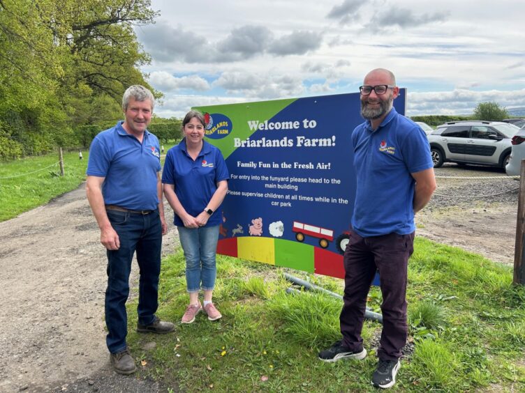Briarlands Farm Park team at sign