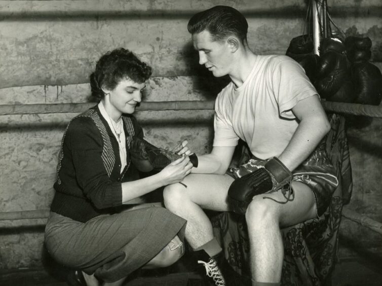 Croll with fiancée Evelyn Sturrock in 1953.