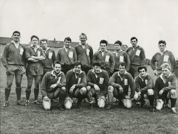 Fife XV team players lining up.