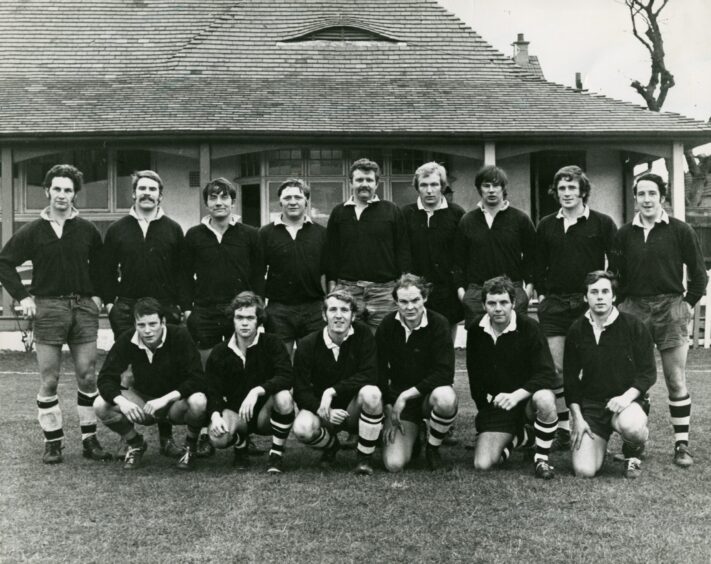 The Perthshire side line up at North Inch in December 1971.
