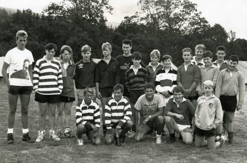 Youngsters pictured at the rugby camp at Struan in August 1989.