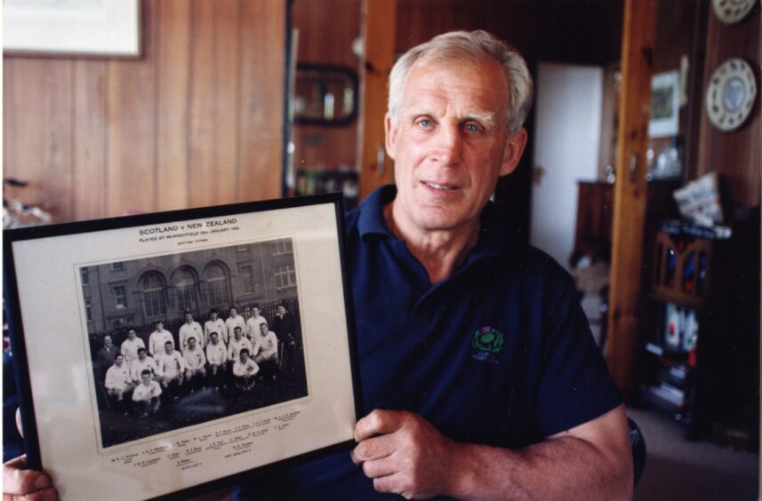 Dave Rollo with memorabilia in June 1995.