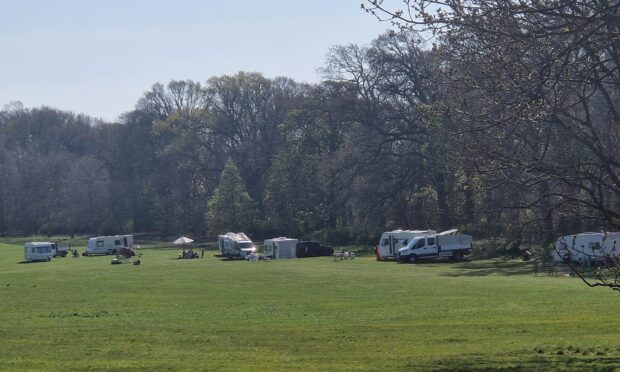 Travellers at Dundee's Camperdown Park.