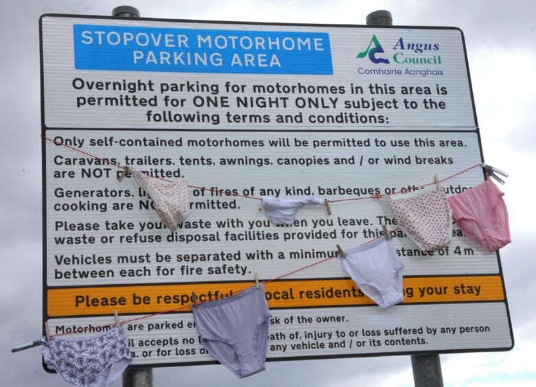 Arbroath motorhome site pants protest