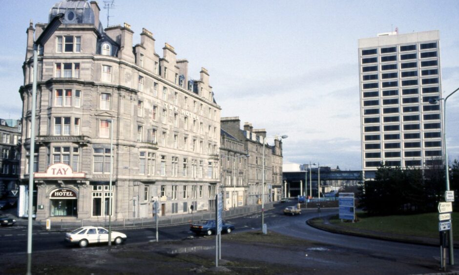 Tay Hotel and Tayside House standing next to each other.