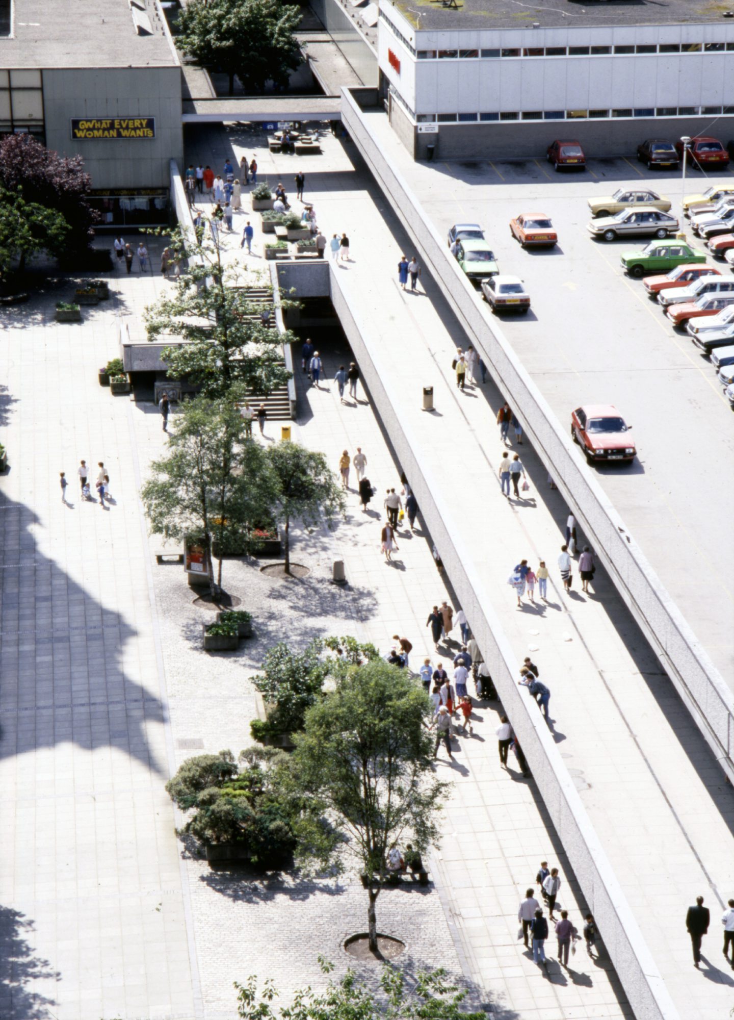 An aerial view of a Dundee shopping centre.