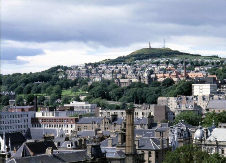 A view looking up to the famous Law Hill in Dundee in 1987